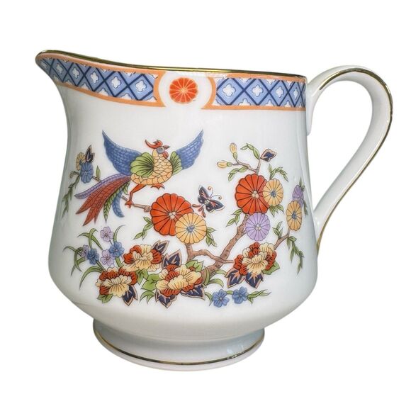 Vtg China Garden Fine China Sugar Bowl w/Lid & Creamer Cup Set Porcelain Japan - Picture 12 of 15